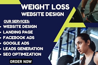 design weight loss website, landing page health and fitness weight loss