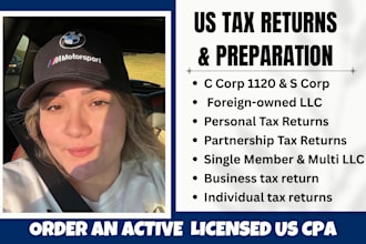 prepare and e file US tax returns for individual and business 1040, 1120, 1065