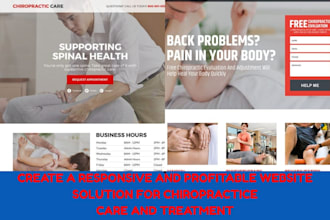 wordpress chiropractor website chiropractic care treatment website landing page