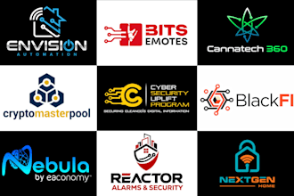 design tech modern startup crypto security and technology logo