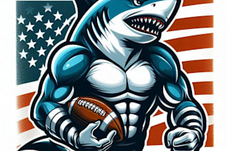 do most style shark football mascot logo design service