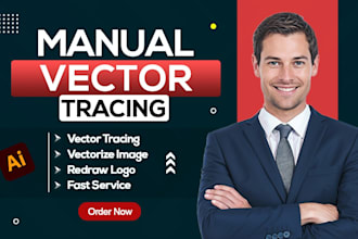 do manual vector tracing, vectorize image, redraw logo, recreate to vector file