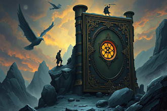 create a unique fantasy book cover illustration