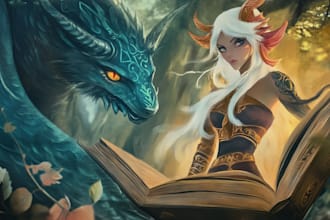 draw fantasy book cover design with stunning artwork