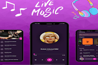 develop live streaming app music streaming app video streaming music website