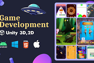 develop a complete 2d or 3d unity game