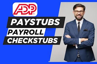 make adp paystub, check stub, stubs, w2, 1099 and 1040