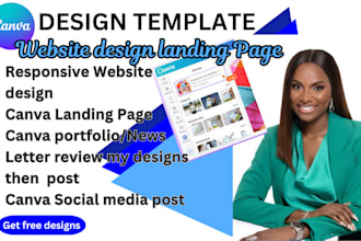 build canva website design canva landing page canva template, portfolio design