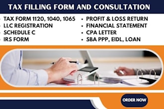 prepare tax return filing 1040nr 1065 1120 1099 5472 990 c form bookkeeping