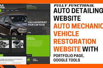 design auto detailing  website auto repair vehicle restoration autobody website