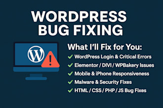 do wordpress bug fixing, coding issues, css issues fixing