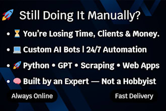 code python ai, chatbot, web scraping, ai web app, automation bot nlp llm ocr