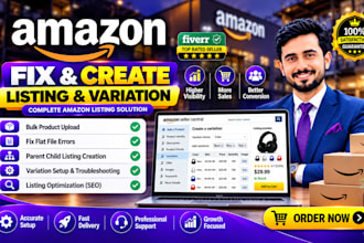 optimize amazon product listing SEO, fix listing errors as amazon VA