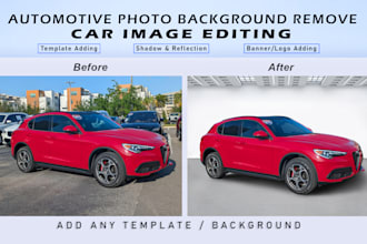 car image editing and automotive photo background remova