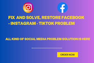 fix or restore facebook, instagram, tiktok fix all issues