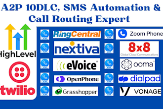 ringcentral aircall zoom 8x8 krispcall setup call routing voip ivr a2p 10dlc