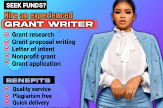 write grant proposal, grant research, grant application and business plan, rfp