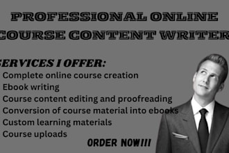 ghostwrite ebook online course, online course creation, course content creation