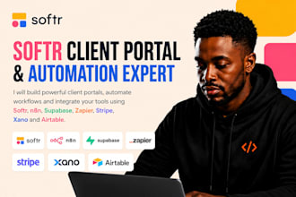do softr client portal n8n supabase zapier stripe xano airtable softr automation