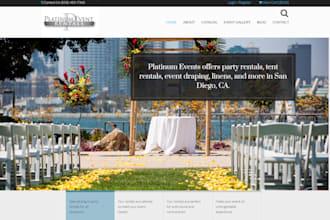 design party rental website, 360photobooth website with online booking