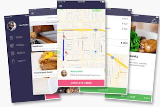 create food delivery app with color scheme and design