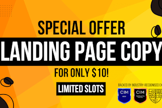 write b2b landing page copy for just USD 10 special offer