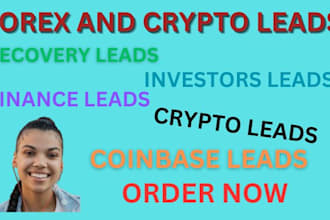 make hot quality forex and crypto leads, binance leads, verified coinbase leads