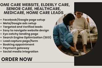 home care website elderly care senior care healthcare medicare home care leads