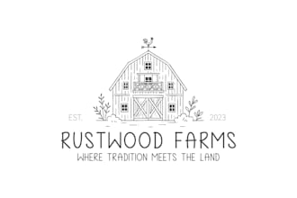design a minimal vintage farm and ranch logo for your company