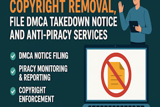 file dmca takedown notices and remove pirated content
