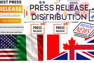 professional press release writing and global distribution to USA, UK, canada pr