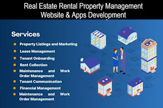 create real estate property management website and app with tenant owner, vendor