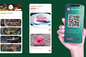 design and develop a digital menu with qr code
