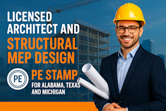 licensed architect and structural mep design pe stamp for alabama texas michigan