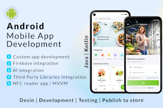 develop android apps with firebase mvvm using java or kotlin nfc app ai app