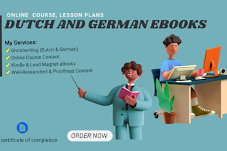 ghostwrite unique dutch and german ebooks, online courses, and lesson plans