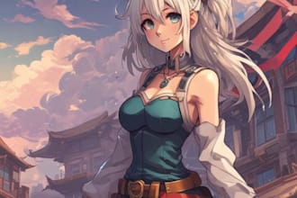 draw cute anime  character for you