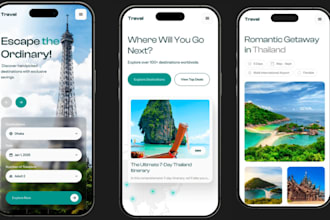 create ai trip planning app, city tourism app, travel booking app