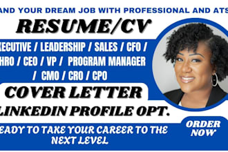 write ats resume for executive, leadership, cfo, program manager, vp, ceo