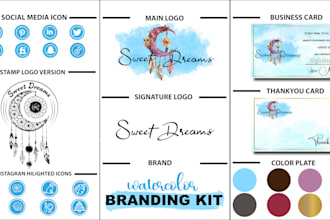 design hand drawn signature feminine watercolor boho logo
