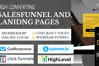 build high converting sales funnels with clickfunnels, gohighlevel or systeme io