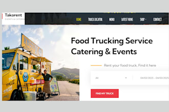 design food truck website catering cafe bakery  online food ordering website