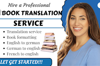 professionally translate your book into english, french, and german