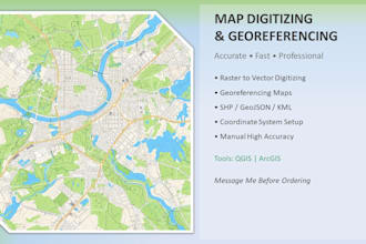 professionally digitize and georeference maps using gis
