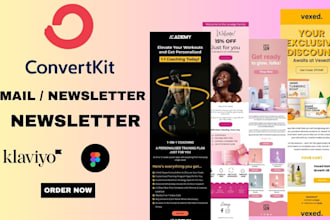 design setup your convertkit newsletter or email template,mailchimp