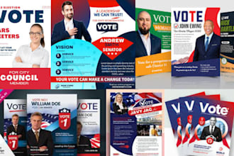 create a professional political flyer, poster or campaign banner