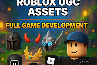 create high quality roblox ugc asset, items, accessories 3d helmet and upload