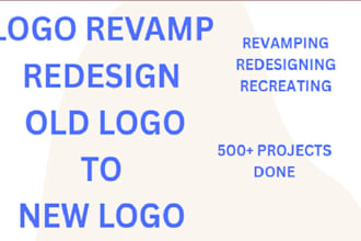 recreate, fix, modify, revamp, edit or redesign your existing logo