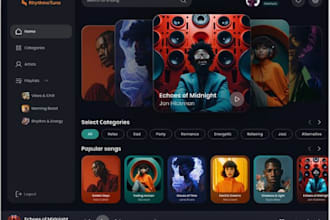 design stunning music website for artists, djs, musicians