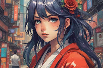 draw erotic adult anime  art of your character